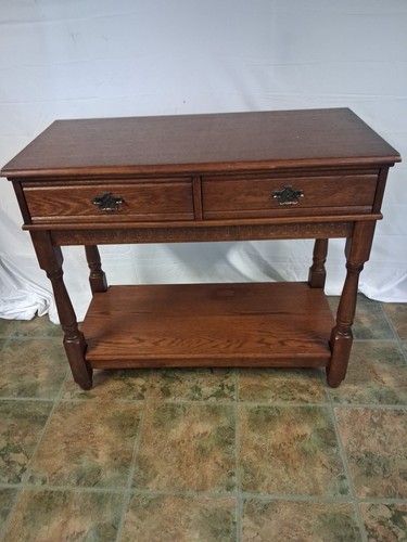 Reproduction oak console table - oak,
