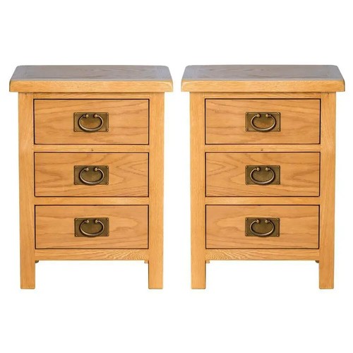 Oak bedside cabinets drawer - oak,