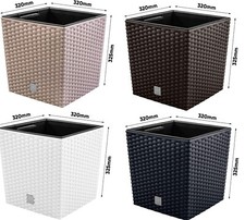 Plant Flower Pot Square Rattan