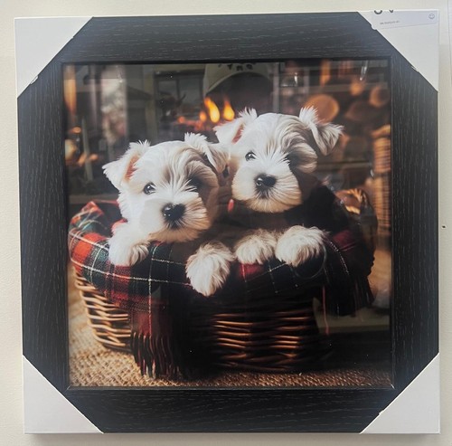 Black framed picture - , white