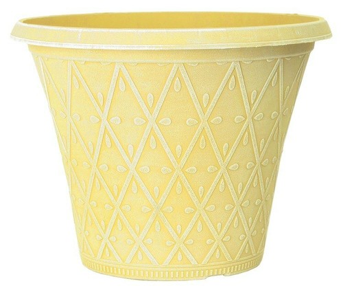 Plastic round garden plant pot - garden,