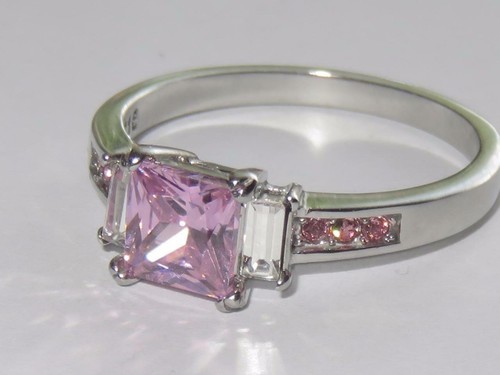 Ladies pink ring princess - princess, cz