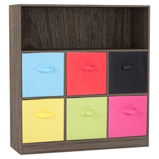 Wide 7 Cube Bookcase Wooden