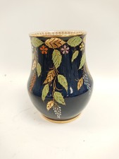 Carlton Ware Hand Painted Vase Floral Gilded Leaves England Vintage Collectible
