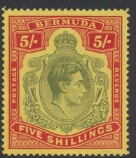 Bermuda Stamps 1941 5/-yellow