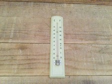 Vintage Wooden Wall Mounted Thermometer Fahrenheit & Celsius