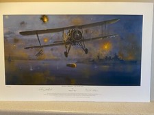 Philip West Fleet Air Arm aviation art print Fairy Swordfish attack on Taranto