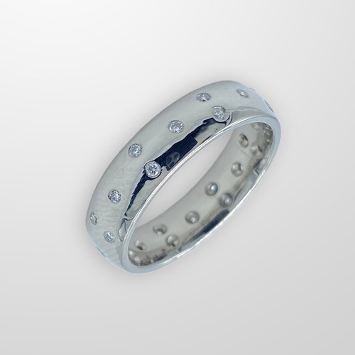 Platinum ring diamond band - diamond,