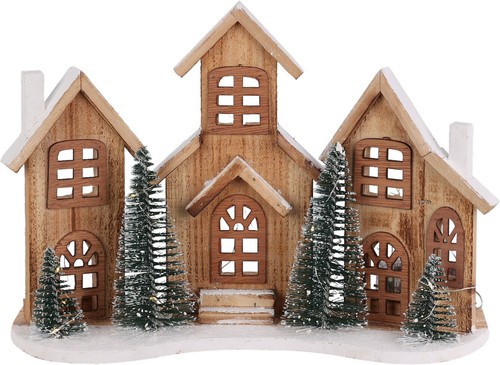 Led wooden christmas - led, house
