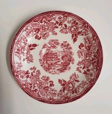 1 x Alfred Meakin Staffordshire England Red & White Tonquin Saucer 140mm dia