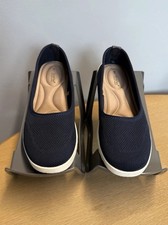 Ladies Soleflex Premium Comfort Casual Pumps Navy Size UK 5 EU 38