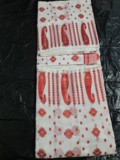 Indian White and Red Soft 💯% cotton  Saree, 3 Working Days Delivery UK 🇬🇧