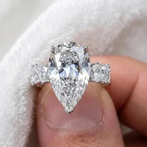 5tcw pear cut real moissanite - 5tcw,