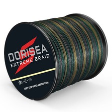 Dorisea 100m-2000m Brown Green Camouflage PE Braided Fishing Line Carp Fish Sea
