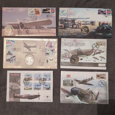 Set Of 6 Aviation WW2 Battle Of Britain First Day Covers And Commemorative Coins
