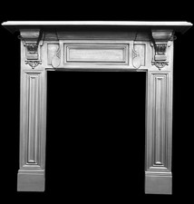 LARGE ANTIQUE VICTORIAN / EDWARDIAN CAST IRON FIREPLACE / FIRE / STOVE SURROUND