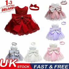 Flower Girls Bridesmaid Dress Baby Kids Party Lace Bow Wedding Dresses Princess