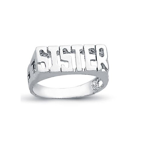 Sterling silver sister ring - sister,