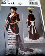 *NEW VICTORIAN WALKING DRESS Butterick Sewing Pattern 14-16-18-20-22 UNCUT