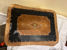 Vintage Wood Woven Edge Coin