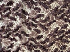 Vintage unused 1940’s/50’s burgundy lace fabric remnant - stunning design- 1m
