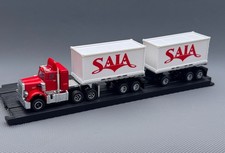 Autoworld Aurora AFX Peterbilt Truck SAIA Pup Container Trailer HO Slot Car