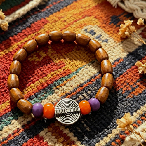 Wood beaded stretch cord - beaded,