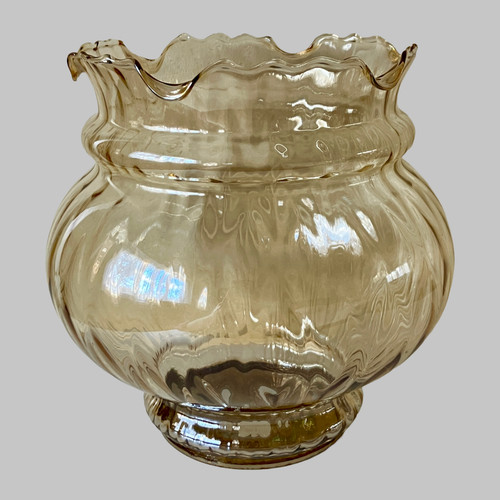 Vintage iridescent amber glass - iridescent,