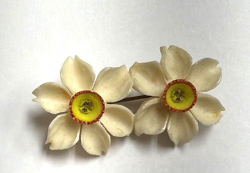 Vintage daffodil flower - vintage, carved