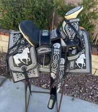 15" BLACK CHARRO HORSE SADDLE