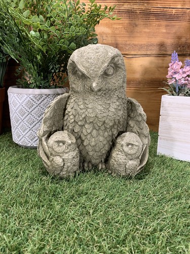 Stone garden cute owl - cute,
