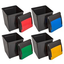 50L Plastic Recycling Recycle Bin with Lid Rubbish Dustbin Kitchen Garden Waste