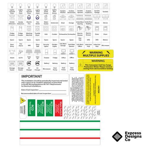 Consumer unit fuse board - fuse, label