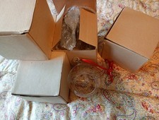 5 X Large Open Mouthed Glass Baubles Crafting Christmas Approx 4" Across