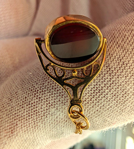 Antique 9ct gold swivel - , fob
