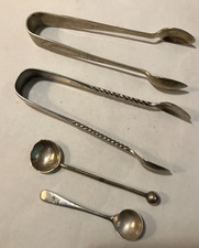 2 PAIR VINTAGE EPNS SUGAR