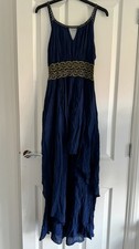 Greek Royal Blue Waist Detail Summer Dress One Size 8-12 Brand New FastDelivery
