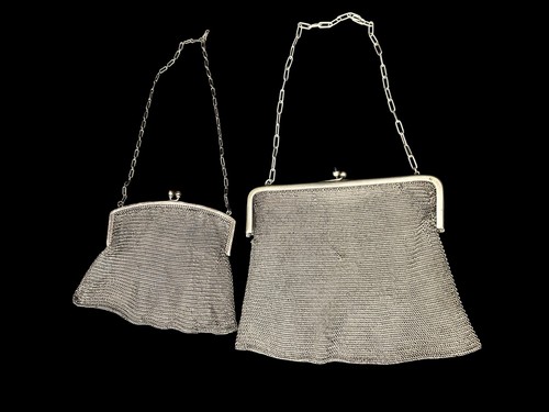 Vtg german silver mesh purse - mesh,