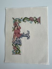 Completed Lanarte Cross Stitch Letter “F”
