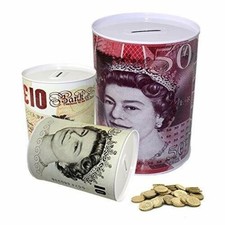 2x Jumbo Large Tin Money Box