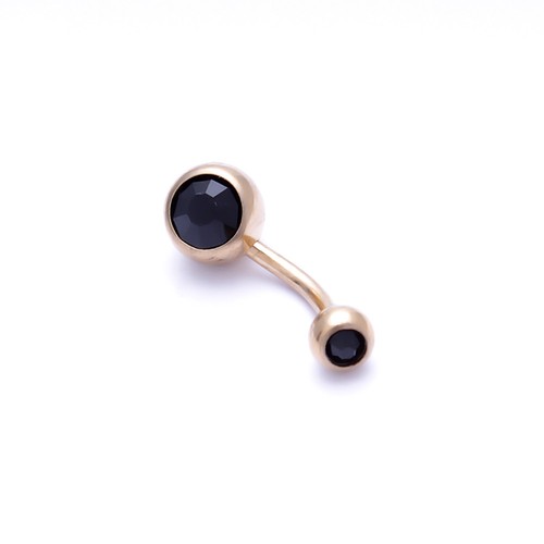 Surgical steel gold belly bar - surgical,