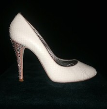 BOURNE  IVORY SWAROVSKI / DIAMANTE HEEL BRIDAL SHOES UK5