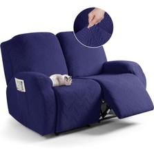 1 Seater Recliner Chair Covers Couch Cover Sofa Slipcover With Side Pocket UK