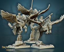 PEGASUS KNIGHTS x3, Mounted Medieval Knight, Tabletop Wargames Miniatures, 32mm
