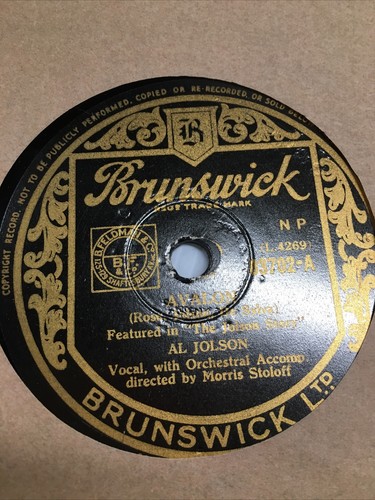 78rpm jolson avalon - al,