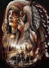 NATIVE AMERICAN INDIAN (4) CROSS STITCH PATTERN