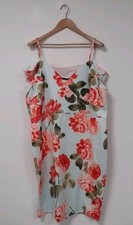 Womens Quiz Floral Spring Summer Dress Coral Mint Baby Blue UK Size 26 Holiday