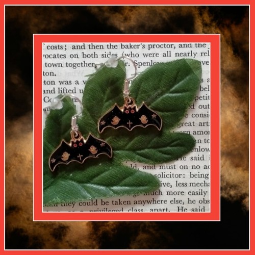 Halloween earrings bat - |,