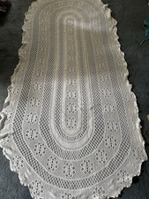 Vintage Crocheted Oval White