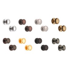 Door Knobs Pair Victorian Brass Mortice Internal Pull Handle Solid Brass 52mm